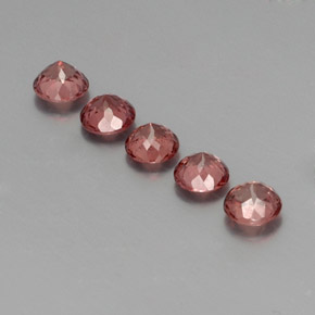 Malaya Garnet Gemstone in 5 mm (calibrated) Size for Sale, Malaya Garnet Stone in Pink Orange Color