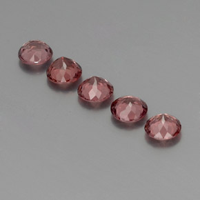 Malaya Garnet Gemstone in 5 mm (calibrated) Size for Sale, Malaya Garnet Stone in Pink Orange Color