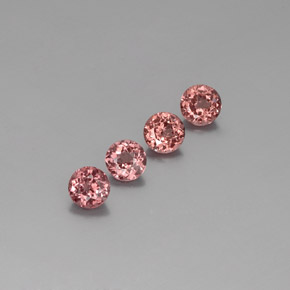 3.30 ctw Pink Malaya Garnet Gemstones, Malaya Garnet Gems in Round Facet Shape for Sale.