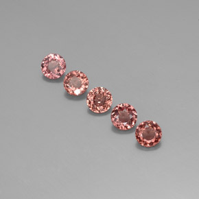 3.45 ctw Pink Malaya Garnet Stones, Natural Malaya Garnet in Round Facet Shape for Sale
