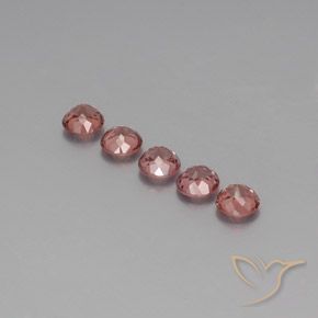 Malaya Garnet Gemstones in 5.5 mm (calibrated) Size for Sale, Malaya Garnet Stones in Rose Pink Color