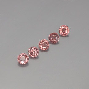2.95 ctw Pink Malaya Garnet Gemstones, Malaya Garnet Gems in Round Facet Shape for Sale.