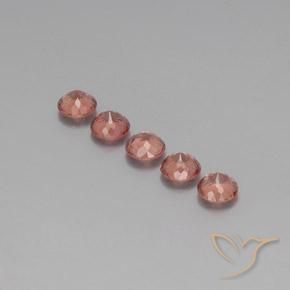 Malaya Garnet Gemstones in 6 mm (calibrated) Size for Sale, Malaya Garnet Stones in Medium Pink Color