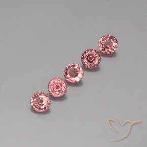 4.05 ctw Pink Malaya Garnet Stones, Natural Malaya Garnet in Round Facet Shape for Sale