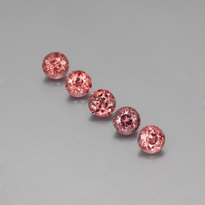 4.47 ctw Orange Malaya Garnet Gemstones, Malaya Garnet Gems in Round Facet Shape for Sale.