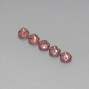 Malaya Garnet Gemstones in 5.5 mm Size for Sale, Malaya Garnet Stones in Pink Orange Color