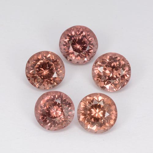 Rosado naranja Granate Malaya Gema - 0.9ct Faceta Redonda (ID: 357374)