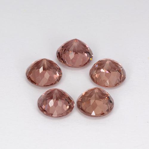 Malaya Garnet Gemstones in 5.7 mm Size for Sale, Malaya Garnet Stones in Orange Pink Color