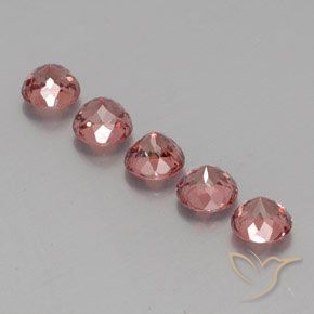 Malaya Garnet Gemstones in 5.5 mm (calibrated) Size for Sale, Malaya Garnet Stones in Raspberry Pink Color