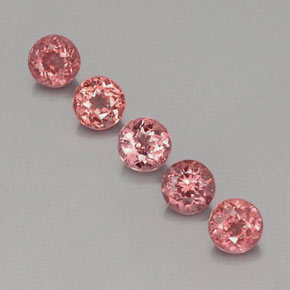 3.51 ctw Pink Malaya Garnet Gemstones, Malaya Garnet Gems in Round Facet Shape for Sale.