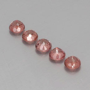 Malaya Garnet Gemstones in 5.1 mm Size for Sale, Malaya Garnet Stones in Pinkish Rose Color