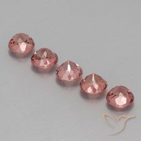 Malaya Garnet Gemstones in 5.5 mm (calibrated) Size for Sale, Malaya Garnet Stones in Rose Pink Color
