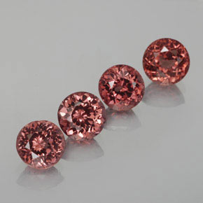 4.17 ctw Pink Malaya Garnet Gemstones, Malaya Garnet Gems in Round Facet Shape for Sale.
