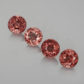 3.47 ctw Red Malaya Garnet Gemstones, Malaya Garnet Gems in Round Facet Shape for Sale.