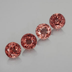3.47 ctw Red Malaya Garnet Stones, Natural Malaya Garnet in Round Facet Shape for Sale