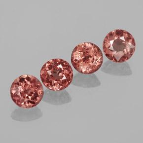 rötlich-rosa Malaya-Granat Edelstein - 0.8ct Rund Facettenschliff (ID: 357891)