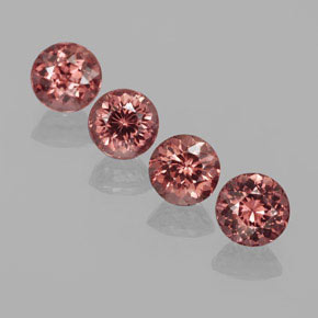 3.23 ctw Pink Malaya Garnet Gemstones, Malaya Garnet Gems in Round Facet Shape for Sale.