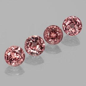 Bois de rose léger Grenat Malaya gemme - 0.9ct Facette ronde (ID: 357894)
