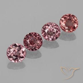 Grenat Malaya Rose 3,05 ct, Taille Ronde 5,4 mm De Tanzanie, Photo A