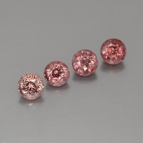 3.84 ct Pink Malaya Garnet Gemstone, Malaya Garnet Gem in Round Facet Shape for Sale.