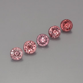 3.92 ctw Pink Malaya Garnet Gemstones, Malaya Garnet Gems in Round Facet Shape for Sale.
