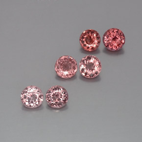 3.88 ctw Pink Malaya Garnet Gemstones, Malaya Garnet Gems in Round Facet Shape for Sale.