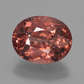 3.48 ct Pink Malaya Garnet Gemstone, Malaya Garnet Gem in Oval Facet Shape for Sale.