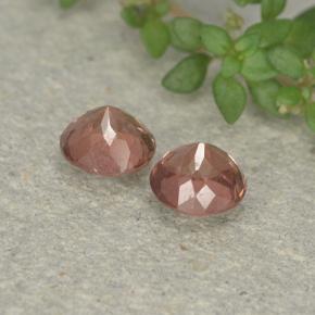 Malaya Garnet Gemstones in 5 mm (calibrated) Size for Sale, Malaya Garnet Stones in Pink Orange Color