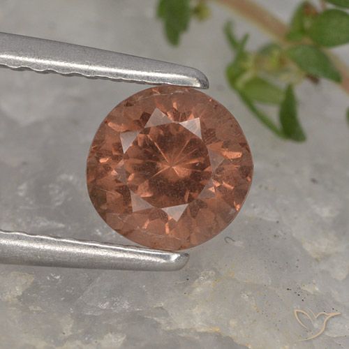 Grenat Malaya Rose 0,93 ct, Taille Ronde 5,7 mm De Tanzanie, Photo A