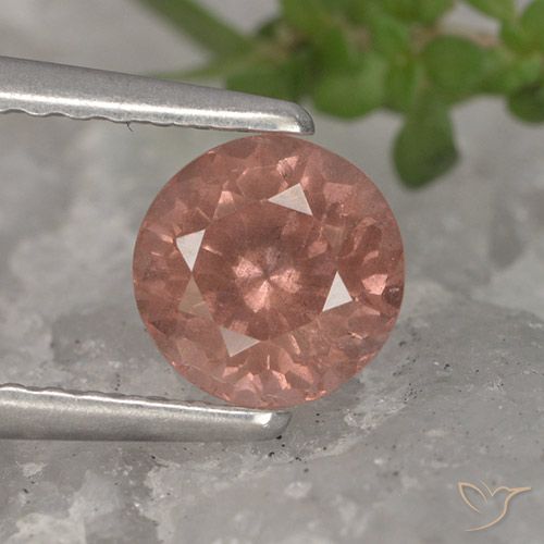 Grenat Malaya Rose 0,88 ct, Taille Ronde 5,6 mm De Tanzanie, Photo A