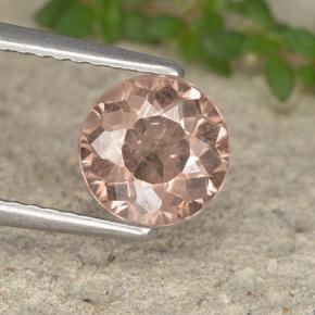 1.38 ct Pink Malaya Garnet Gemstone, Malaya Garnet Gem in Round Facet Shape for Sale.