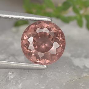 1.66 ct Pink Malaya Garnet Gemstone, Malaya Garnet Gem in Round Facet Shape for Sale.