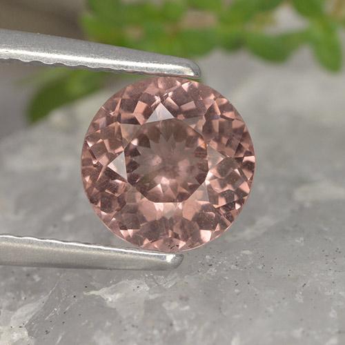 Earthy Pink Malaya-Granat Edelstein - 1.3ct Rund Facettenschliff (ID: 495924)