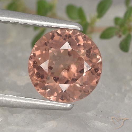 Rosado pomelo Granate Malaya Gema - 1.6ct Faceta Redonda (ID: 495930)