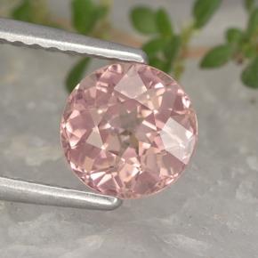 1.44 ct Pink Malaya Garnet Gemstone, Malaya Garnet Gem in Round Facet Shape for Sale.