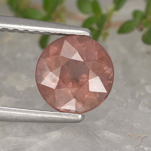 6.5mm Round Pink Malaya Garnet from Tanzania, Weight of 1.34ct, Natural untreated Gemstone in VS Clarity, 1pc Round Facet Malaya Garnet - Color: Medium Pink, Mohs Hardness of 7 - 7.5 suitable for daily wear jewelry, Photo A