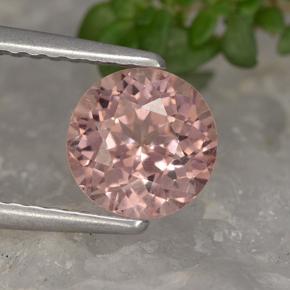 1.34 ct Orange Malaya Garnet Gemstone, Malaya Garnet Gem in Round Facet Shape for Sale.