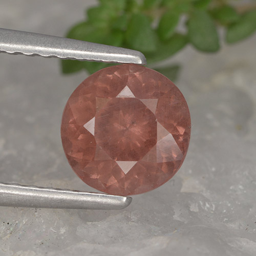 Medium Pink Malaya-Granat Edelstein - 1.4ct Rund Facettenschliff (ID: 495960)