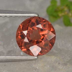 1.36 ct Pink Malaya Garnet Gemstone, Malaya Garnet Gem in Round Facet Shape for Sale.