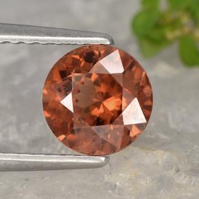 1.41 ct Pink Malaya Garnet Gemstone, Malaya Garnet Gem in Round Facet Shape for Sale.