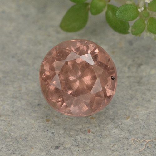 0.73ct Natural Orangish Pink Malaya Garnet, Round, VS
