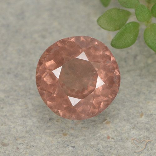 Grenat Malaya Rose 0,77 ct, Taille Ronde 5,8 mm De Tanzanie, Photo A