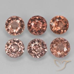 3.88 ctw Red Malaya Garnet Stones, Natural Malaya Garnet in Round Facet Shape for Sale