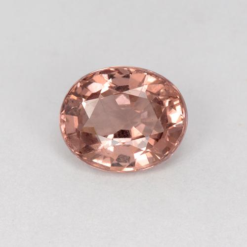 0.88 ct Pink Malaya Garnet Gemstone, Malaya Garnet Gem in Oval Facet Shape for Sale.