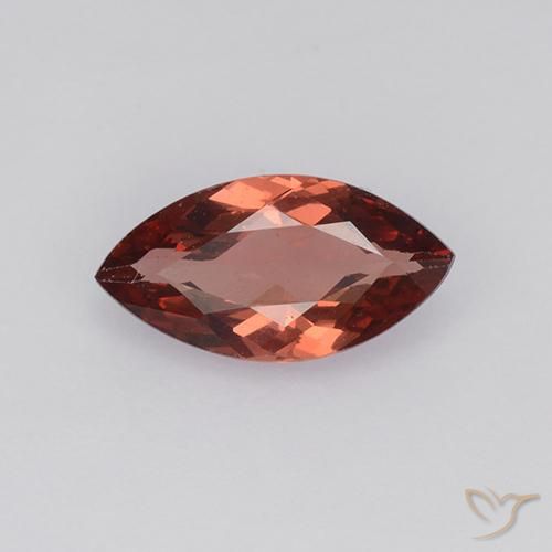 Grenat Malaya rouge 0,92 ct, taille marquise 9 x 4,7 mm de Tanzanie, Photo A