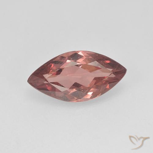 Grenat Malaya rose 1,27 ct, taille marquise 9,9 x 5,1 mm de Tanzanie, Photo A