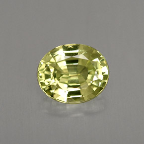 1.34 ct Green Mali Garnet Gemstone, Mali Garnet Gem in Oval Facet Shape for Sale.