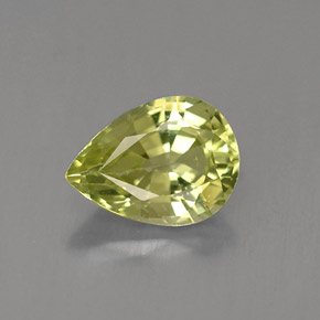 1.29 ct Green Mali Garnet Gemstone, Mali Garnet Gem in Pear Facet Shape for Sale.