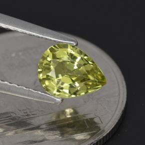 1.00 ct Green Mali Garnet Gemstone, Mali Garnet Gem in Pear Facet Shape for Sale.