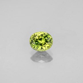 0.79 ct Green Mali Garnet Gemstone, Mali Garnet Gem in Oval Facet Shape for Sale.
